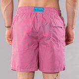 Men's Cyclist Liner Swim Trunks - Wave Print Coral/Turquoise