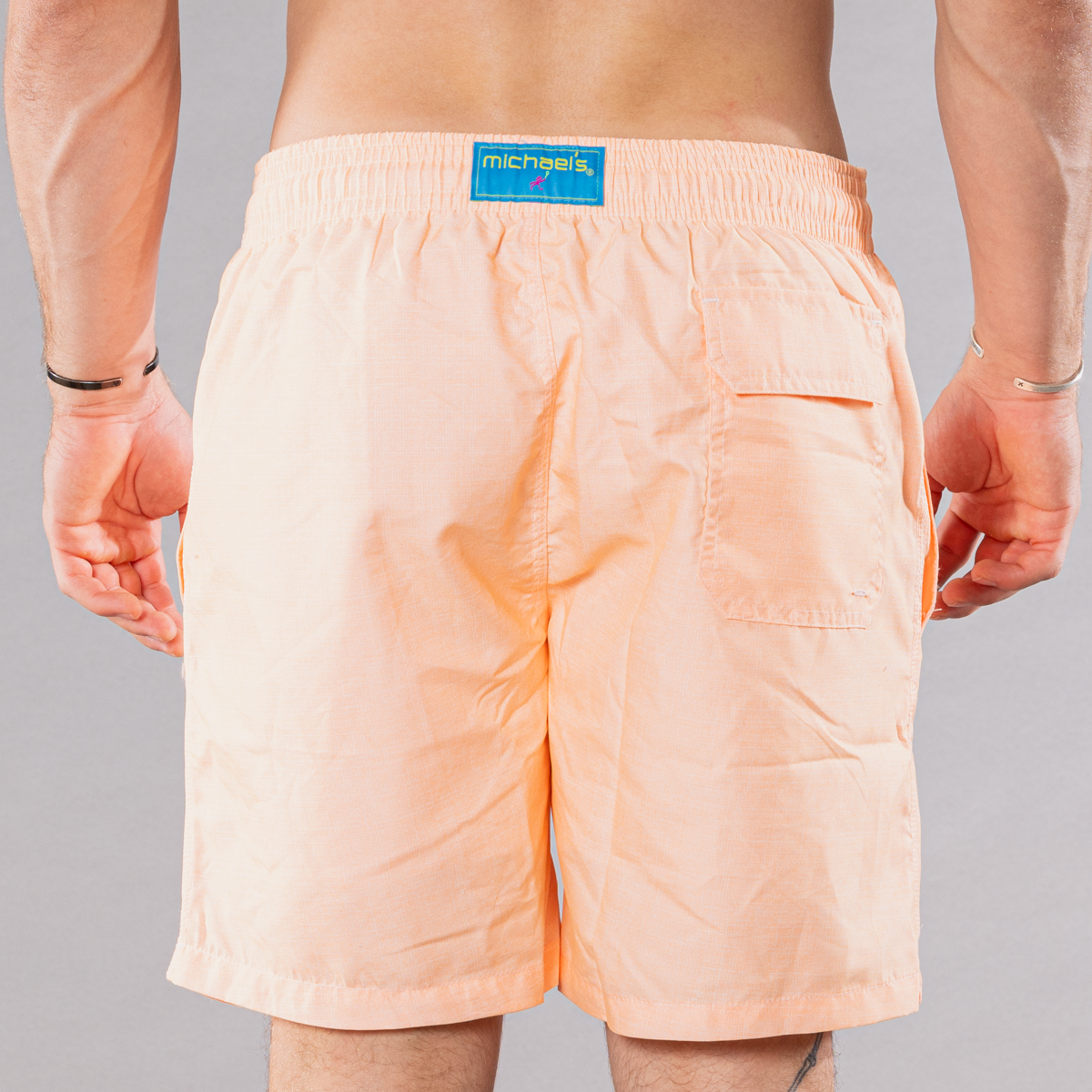Men's Mesh Liner Swim Trunks - Solid Linen Orange