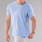 Men's Solid V-Neck T Shirt - Medium Blue